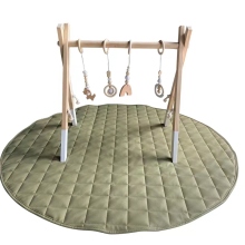 Custom Size Vegan Leather Quilted Play Mat for Kids and Babies: Round Activity Mat