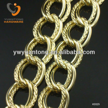gold color double chain necklace