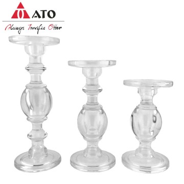 Clear Glass candle holder set Candle Holders