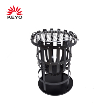 Barbeque Charcoal Grill Steel Bbq Brazier Round Outdoor Fire Basket