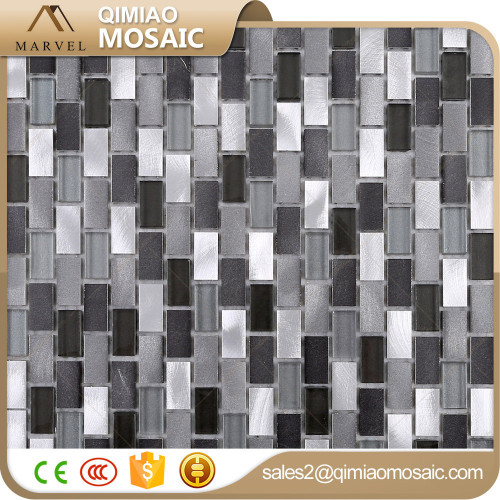 Wholesale Home Decor Accessories Aluminum Mix Glass Mosaic Bath Tiles