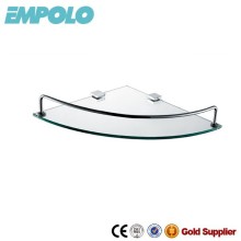 Wall hang single corner glass shelf,decoration glass wall shelf