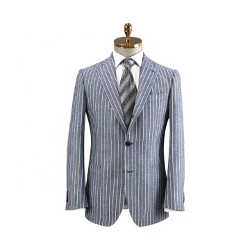 2021 Spring style stripe fashion slim fit suit Cotton and linen fabric bespoke man suit