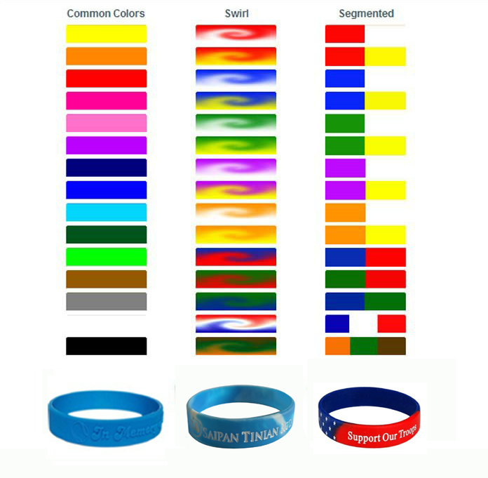 2018 Popular Debossed Silicone Wristbands