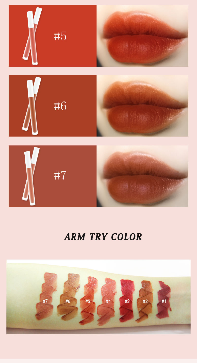 7 color matte Lip gloss lip glaze Mist Lipgloss vegan harmless cosmetic liquid lipstick private label logo make your own brand