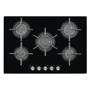 AEG Electrolux Gas Hob Black Glass 5バーナー