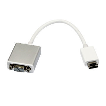 HDMI to VGA Cable, M/F, Aluminum Shell with Audio Output, Micro USB for Charging