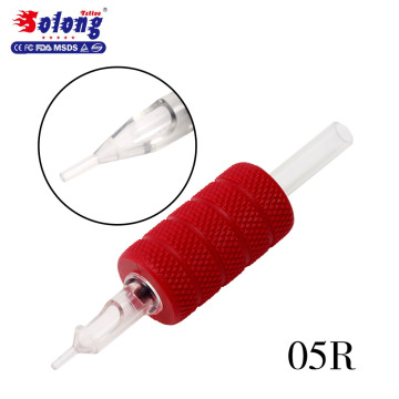 Solong 1" 25mm Rubber Soft Red Grip 20pcs/Box 25mm disposable tattoo grip tube Sterilized Disposable Tattoo Tubes