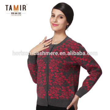 Ladies Fancy Cashmere Knitting Pattern Sweater, Ladies Elegant Red Knitting Pattern Classic Sweater