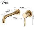 Modern Brushed Gold Wall-Mounted Double-Hole Faucet