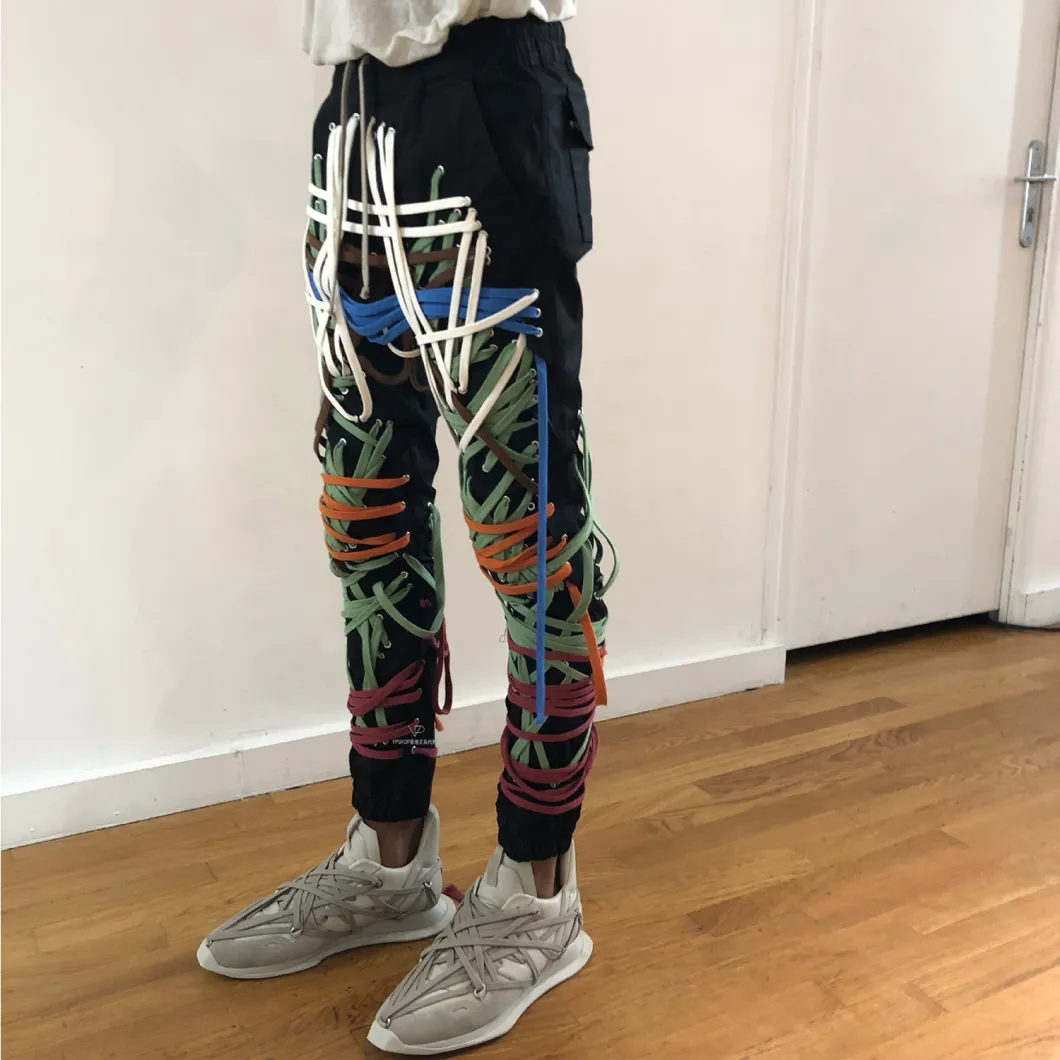 Fall Autumn 2020 Handmade Multi-Level Drawstring Bandage Running Sport Women's Trousers & Pants Track Girls' Pants