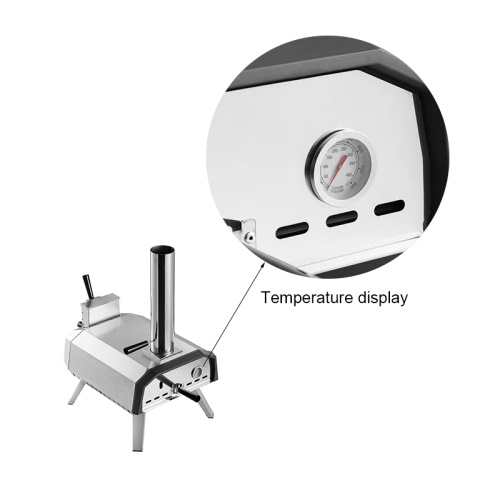 พกพา 13 ไม้ยิงพิซซ่าเตาอบพิซซ่ากลางแจ้งทำอาหารสำหรับการทำอาหารกลางแจ้งกับพิซซ่าหินและเทอร์โมมิเตอร์ในตัวและเปลือกพิซซ่า