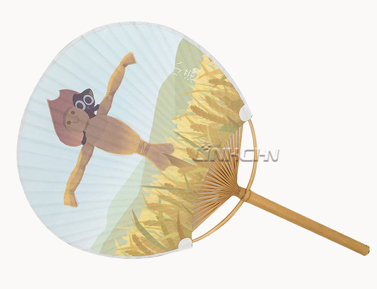 Cartoon decorative circular hand fan round fan in promotion