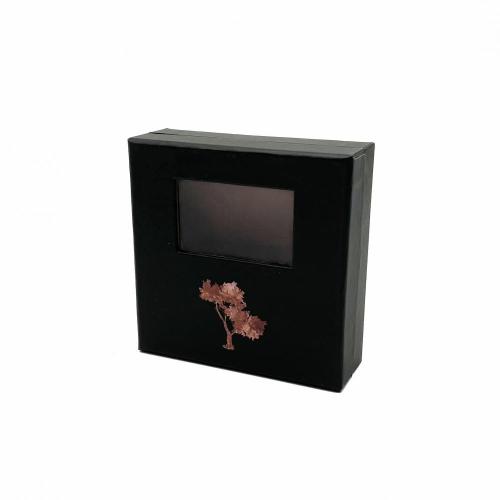 Niestandardowe przezroczyste okno PVC Mini czarne papierowe pudełko papierowe