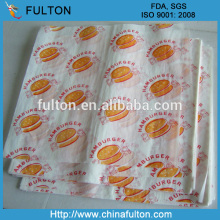 28g colored hamburger paper wrap/food grade burger wrapper paper/burger packing paper