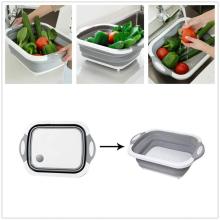 Folding Cutting Board With Basket