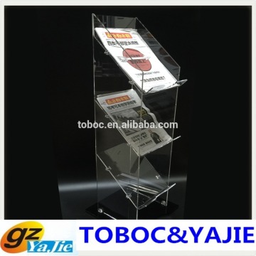 transparent acrylic magazine display stand