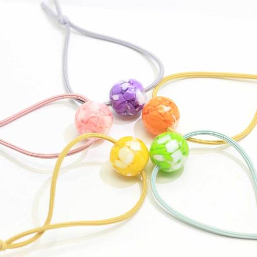 Couleur Perles Rondes Élastique Bande De Cheveux Cravate Femmes Filles Simple Mode Chouchous Cheveux Titulaires De Queue De Cheval Accessoires De Cheveux