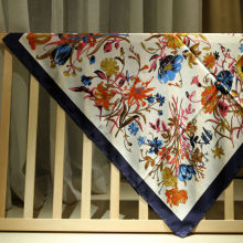 Square Brand Silk Scarf Flower Printed
