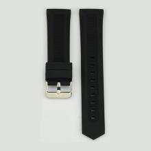 BLACK SILICONE RUBBER WOMEN'S WATCH BAND