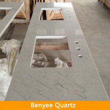 Statuary white quartz slabs and engineered tile