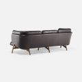 Gỗ Sofa bằng Da Solid Wood Stanley 3 chỗ