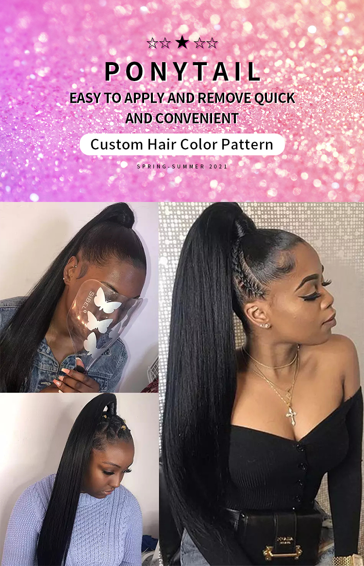 2021 hot sale natural wrap around drawstring ponytail human hair extension,10-36"inch long drawstring curly ponytail Hair
