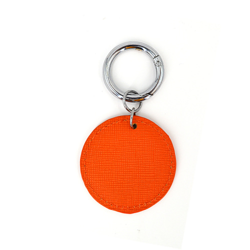 China Ysure Round Shaped Saffiano Leather Keychain with Ring Manufactory