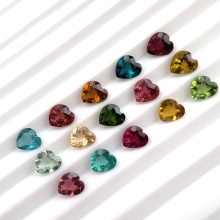 Natural Heart Shape Colourful Tourmaline Semi Precious Stone