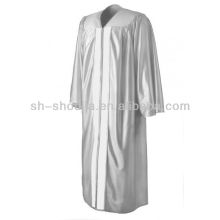 White shiny Doctoral Graduation Gown, Deluxe graduation robe, PHD gown academic gown, academic gown graduation robe/Regalia