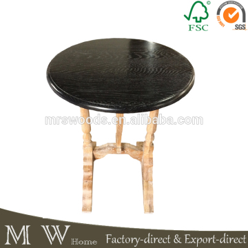 french country antique side table, oak wood antique round side table, antique side table