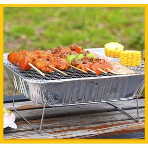 Disposable barbecue grill with charcoal