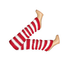 Leg Warmers Knee High Candy Cane Party Fun