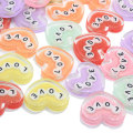 Resin Charms Hot Selling Neueste Produkte Heart LOVE Theme Niedliche bunte Harz Perlen Flat Back Aufkleber für Craft DIY