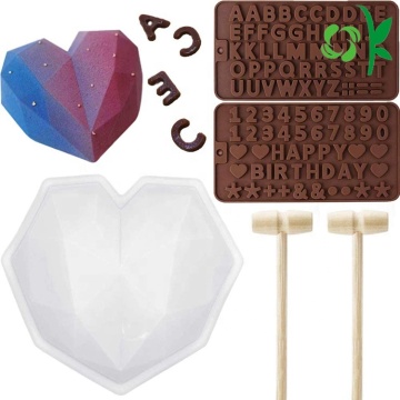 Пользовательские оптовые продажи силиконовые формы для торта Diamond Heart Love