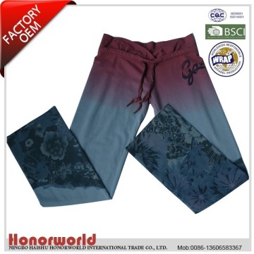 woman dip dye printedpants / cotton elastane printed beach pant / ladiesdip dye activewear