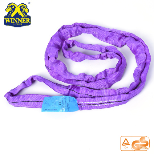 1T Purple Lifting Rodada Sling Cinto De Amarração De Carga