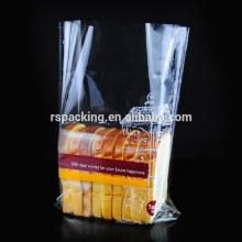 Custom printed BOPP disaposible bread plastic bag bottom gusset food bags