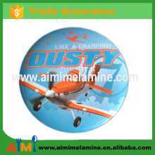 high quality plastic melamine kid's round plate