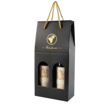 Customized corrugated wine paper bag with strings handle
