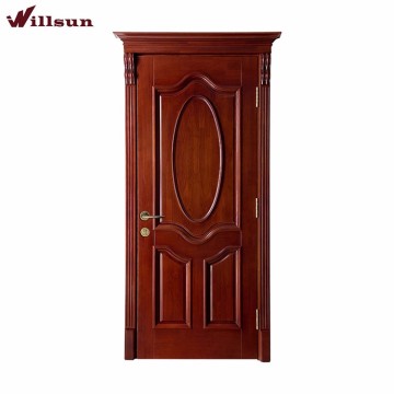 Mahogany veneer three wood panels commercial position swing door