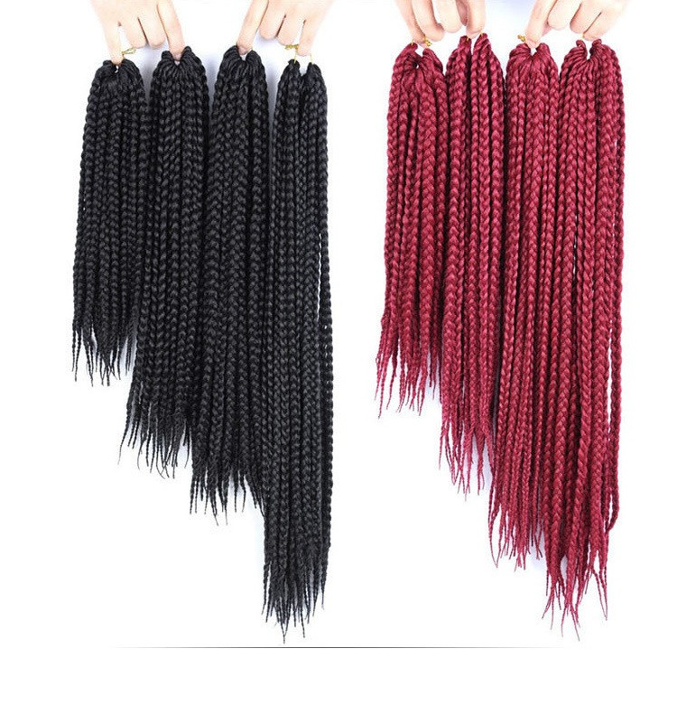 Medium Crochet Box Braids 3X Prelooped Synthetic Hair 14inch 18inch Protective Style Quick Easy Crochet 22 Strands per Pack