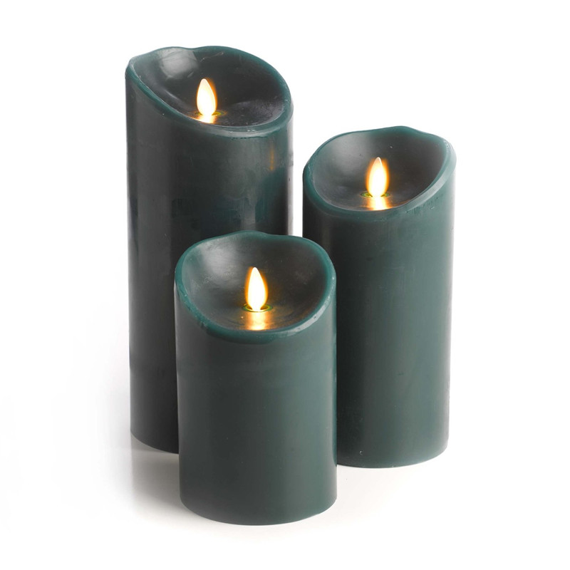 Colored Electric Led Flameless Pillar Candles Set