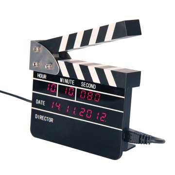 Clappers de filme relógio de ponto elétrico com data