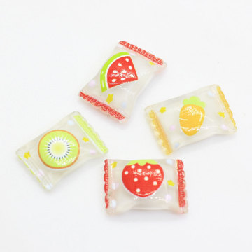 Mini cuentas transparentes de resina de cabujón con cara plana de caramelo para niños, encantos de decoración artesanales hechos a mano