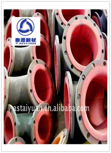 Wear resistant rubber lined round steel elbow