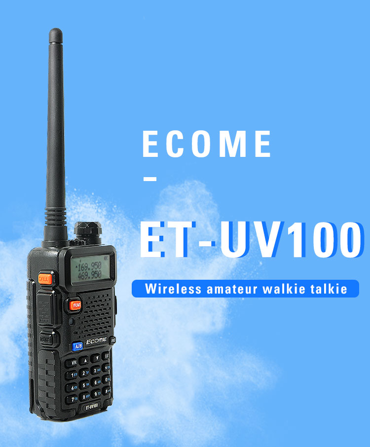 Comercial Dual Band FM Two Way Radio Professional Walkie Talkie ET-UV100