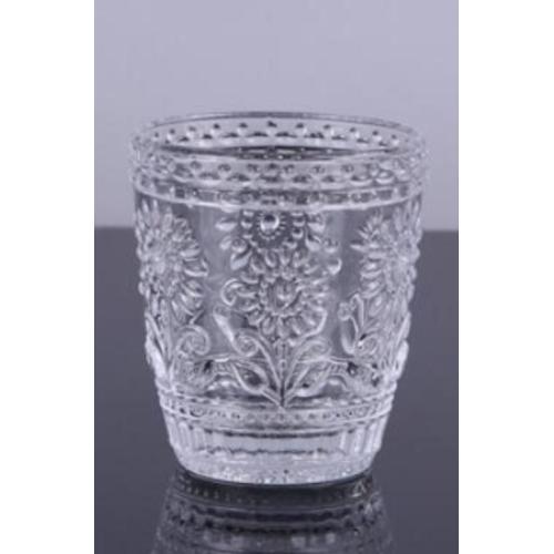 Handpressed Flower Water Glass Goblets Set of 3