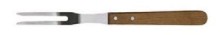 Pot fork w/ long wooden handle, s/s