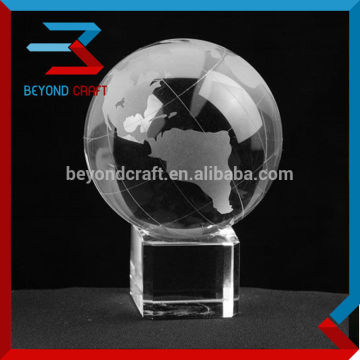 crystal glass earth globe ,crystal globe base